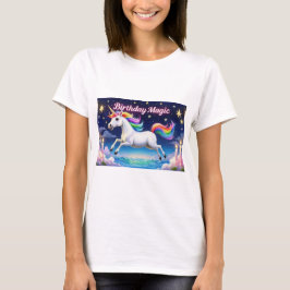 Birthday Magic poster Whimsical Einhorn Party Art T-Shirt