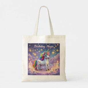 Birthday Magic Whimsical Einhorn Tote Tasche Regen