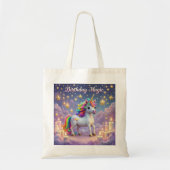Birthday Magic Whimsical Einhorn Tote Tasche Regen (Vorne)