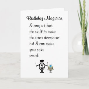 Birthday Magician Ein lustiges Geburtstagsgedicht Karte