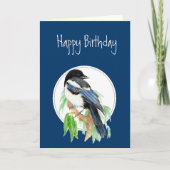Birthday Magpie, Bird, Nature, Wildlife Karte (Vorderseite)
