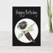 Birthday Magpie, Watercolor Bird Collection, Karte (Vorderseite)