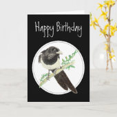 Birthday Magpie, Watercolor Bird Collection, Karte (Gelbe Blume)