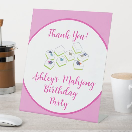 Birthday Mahjong PERSONALIZE Sockelschild (In Situ)