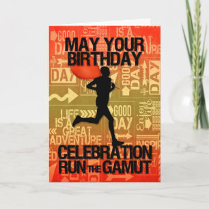 Birthday Male Runner Sport Thema Karte