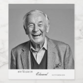 Birthday Male Stilvolles Foto Schwarz-weiß Memento Weinetikett (Einzelnes Label)