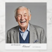 Birthday Male Stilvolles Foto Weinetikett (Einzelnes Label)