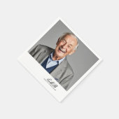 Birthday Male Stilvolles Foto White Monogram Serviette (Ecke)