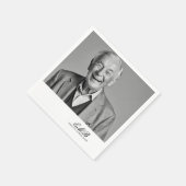 Birthday Male Stilvolles Foto White Monogram Serviette (Ecke)