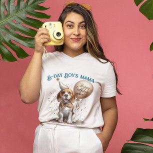 Birthday Mama Beagle Dog Ballon Custom T-Shirt