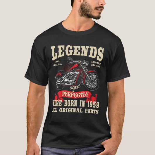 Birthday Man Biker Gift Motorrad Chopper 1959 T T-Shirt (Vorderseite)