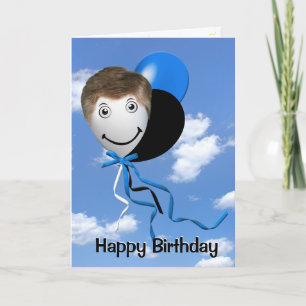 Birthday Man on Party Balloon Karte