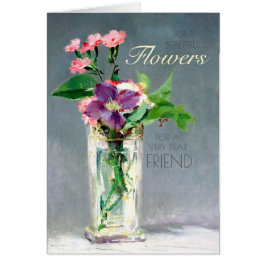 Birthday Manet Carnation and clematis CC1239 Card