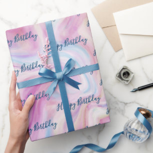 Birthday Marble Abstrakt Swirl Geschenkpapier