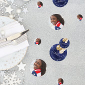 Birthday Marine Blau Glitzer Goldballons Foto Konfetti