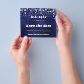 Birthday Marine blau silber rett Datum Männer Budg Flyer (Gruppe)