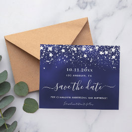 Birthday Marine blau silber rett Datum Party Haush Flyer