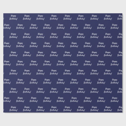 Birthday Marine blau weiß Geschenkpapier (Flach)