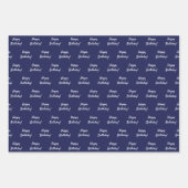 Birthday Marine blau weiß Geschenkpapier Set (Vorderseite 2)