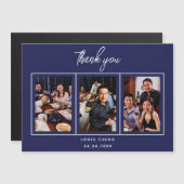 Birthday Marine blau weißes Foto Typ Danke Magne Magneteinladung (Vorne/Hinten)