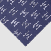 Birthday Marine blaue weiße Namen Skript minimalis Seidenpapier (Detail)