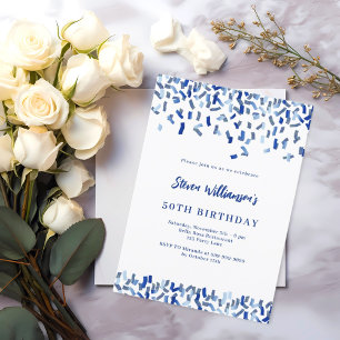 Birthday Marine blauen Konfetti Männer Typ Einladung