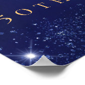 Birthday Marine Blue Gold Foto Diamonds willkommen Poster (Ecke)