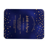 Birthday Marine Blue Gold Herz Skript Luxus Magnet (Horizontal)