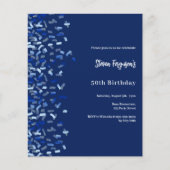 Birthday Marine Blue Konfetti Einladung (Vorderseite)