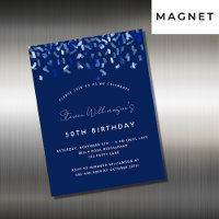 Birthday Marine Blue Konfetti Männer Einladungsmag