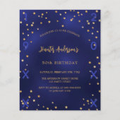 Birthday Marine Blue Stars Jahr Einladung (Vorderseite)