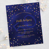 Birthday Marine Blue Stars Nummer Budget Einladung Flyer