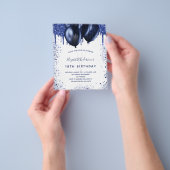 Birthday Marine Blue White Budget Einladung Flyer (Gruppe)