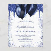 Birthday Marine Blue White Budget Einladung Flyer (Vorne)