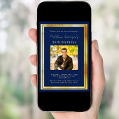 Birthday Marineblau Foto Luxus Einladung