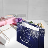 Birthday Marineblau-Glitzer Große Geschenktüte