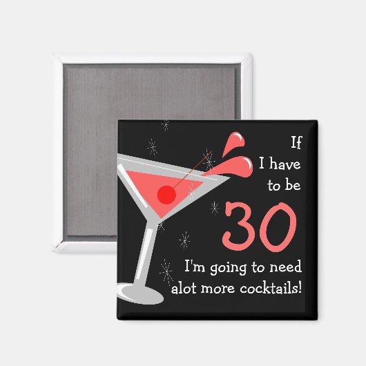 Birthday Martini Cocktail Funny Magnet (Vorderseite/Rückseite)