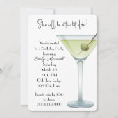 Birthday Martini Party auf Weiß Einladung (Vorderseite)