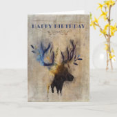 Birthday Masculine Rustic Watercolor Deh Karte (Gelbe Blume)