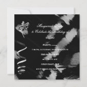 Birthday Masquerade Party Black Silver Pink Einladung (Rückseite)