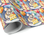 Birthday Maus mit Käse Geschenkpapier (Rolleneckpunkt)