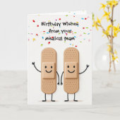 Birthday Medical Bandage Stick Figure People Karte (Gelbe Blume)