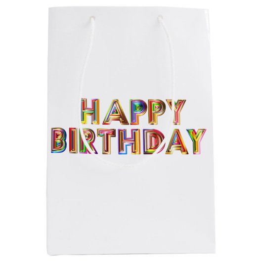 Birthday Medium Geschenktasche Mittlere Geschenktüte (Vorderseite)