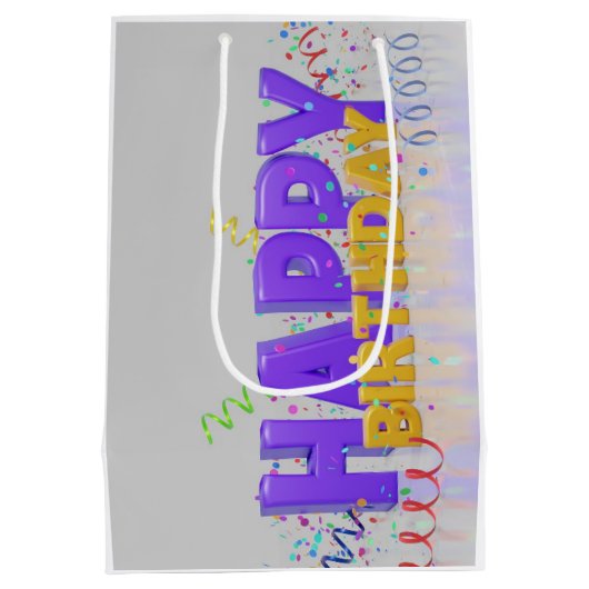 Birthday Medium Geschenktasche Mittlere Geschenktüte (Rückseite)