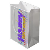 Birthday Medium Geschenktasche Mittlere Geschenktüte (Rückseite Schrägansicht)