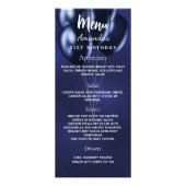Birthday menu navy blue Foto fun facts bio Werbekarte (Vorne)