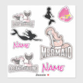 Birthday Mermaid Girl Sticker (Blatt)