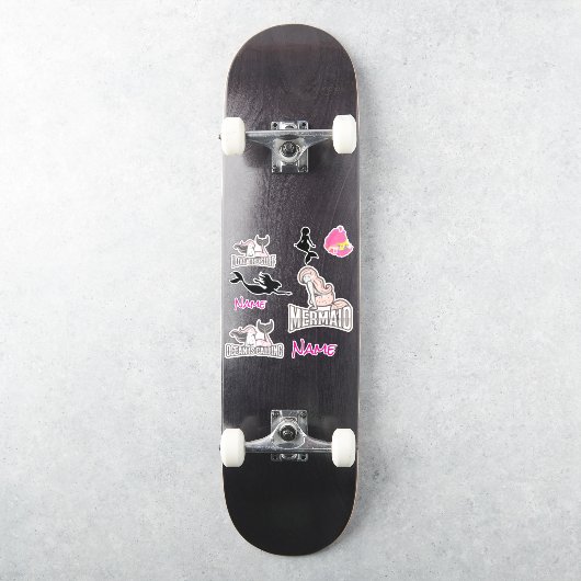 Birthday Mermaid Girl Sticker (Skateboard)