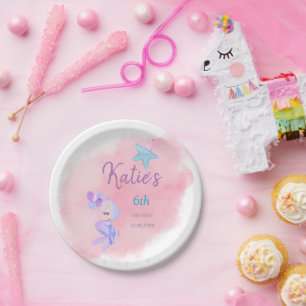 Birthday Mermaid Paper Plate Pappteller