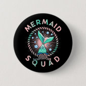 Birthday Mermaid Squad Vater Kinder Mama Button (Vorderseite)